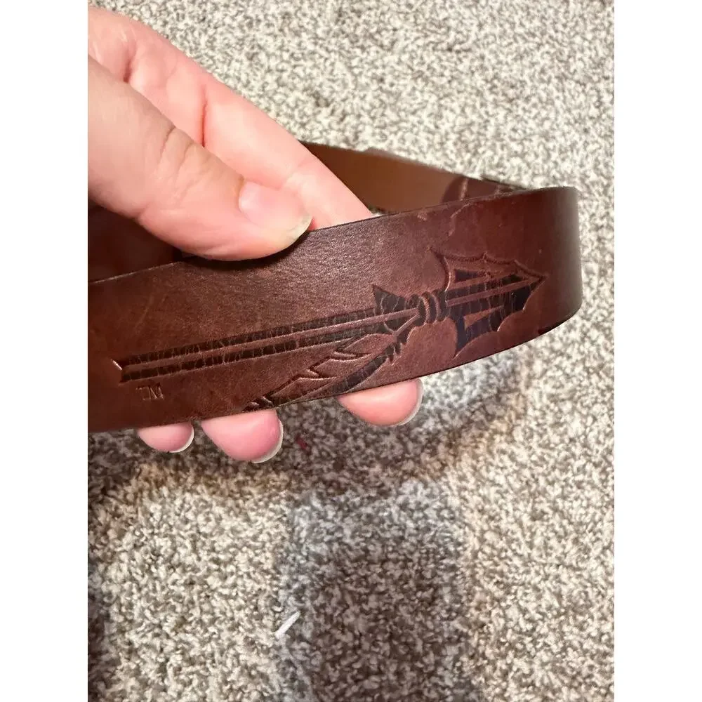 Eagles Wings Florida State Seminoles FSU Leather Belt Brown Size 36